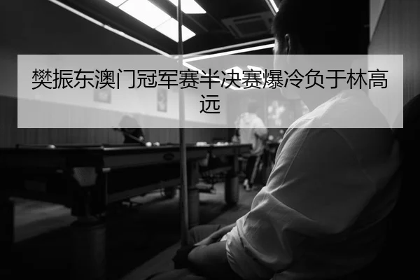 樊振东澳门冠军赛半决赛爆冷负于林高远